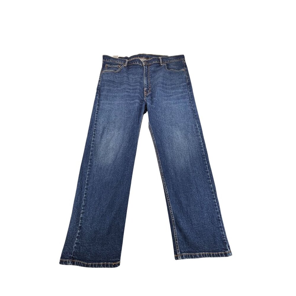 Levis 505 Denim Jeans Mens Blue W44 L30 Classic Straight Fit